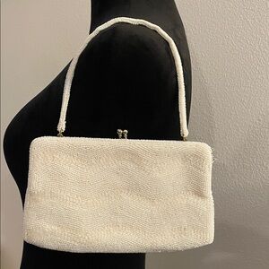 Chic Ivory Beaded Wristlet